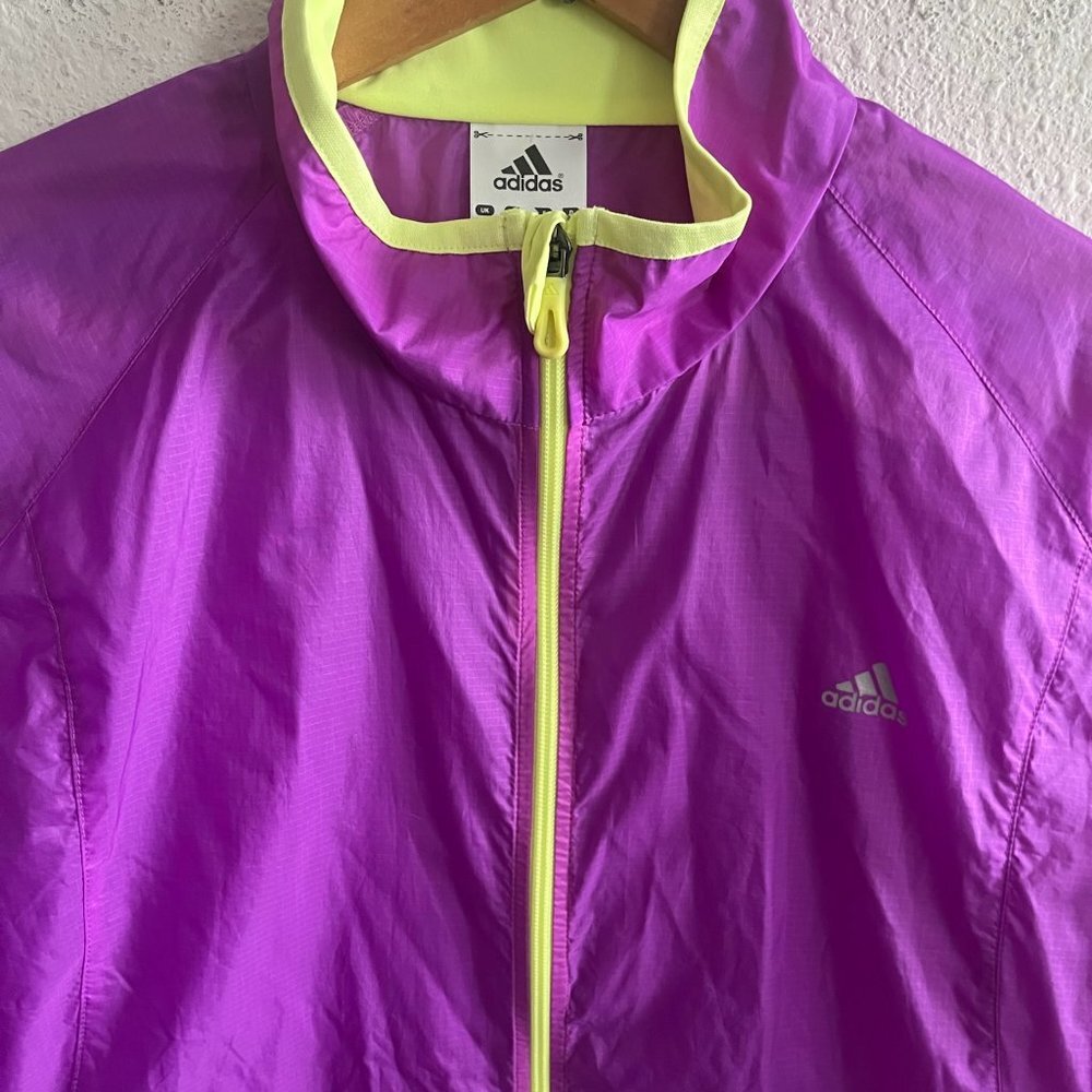 Adidas Women's Climaspeed Purple Full Zip Lightweight Running Windbreaker Size L - Picture 5 of 11